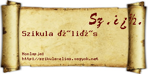 Szikula Éliás névjegykártya